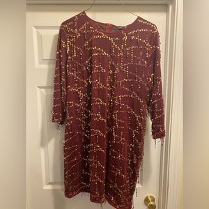 Wine color women’s dress